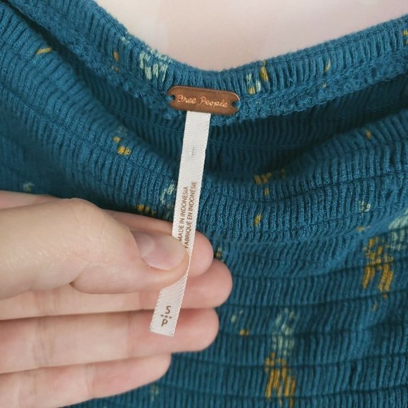 Free People Lana Floral SMALL Smocked Off Shoulder Mermaid Floral Strapless Top - Picture 8 of 9